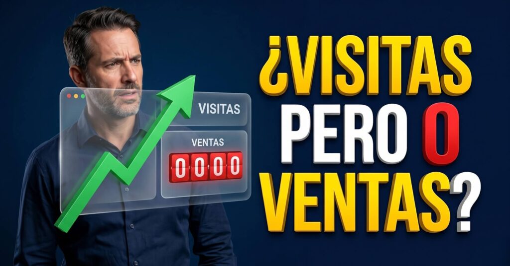 Ilustración del síndrome del escaparate bonito en diseño web B2B donde hay visitas pero no ventas, un concepto auditado por los expertos de Agencia Gracia.