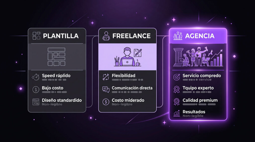 Comparación de precios para hacer una página web en Perú: plantilla, freelance o agencia